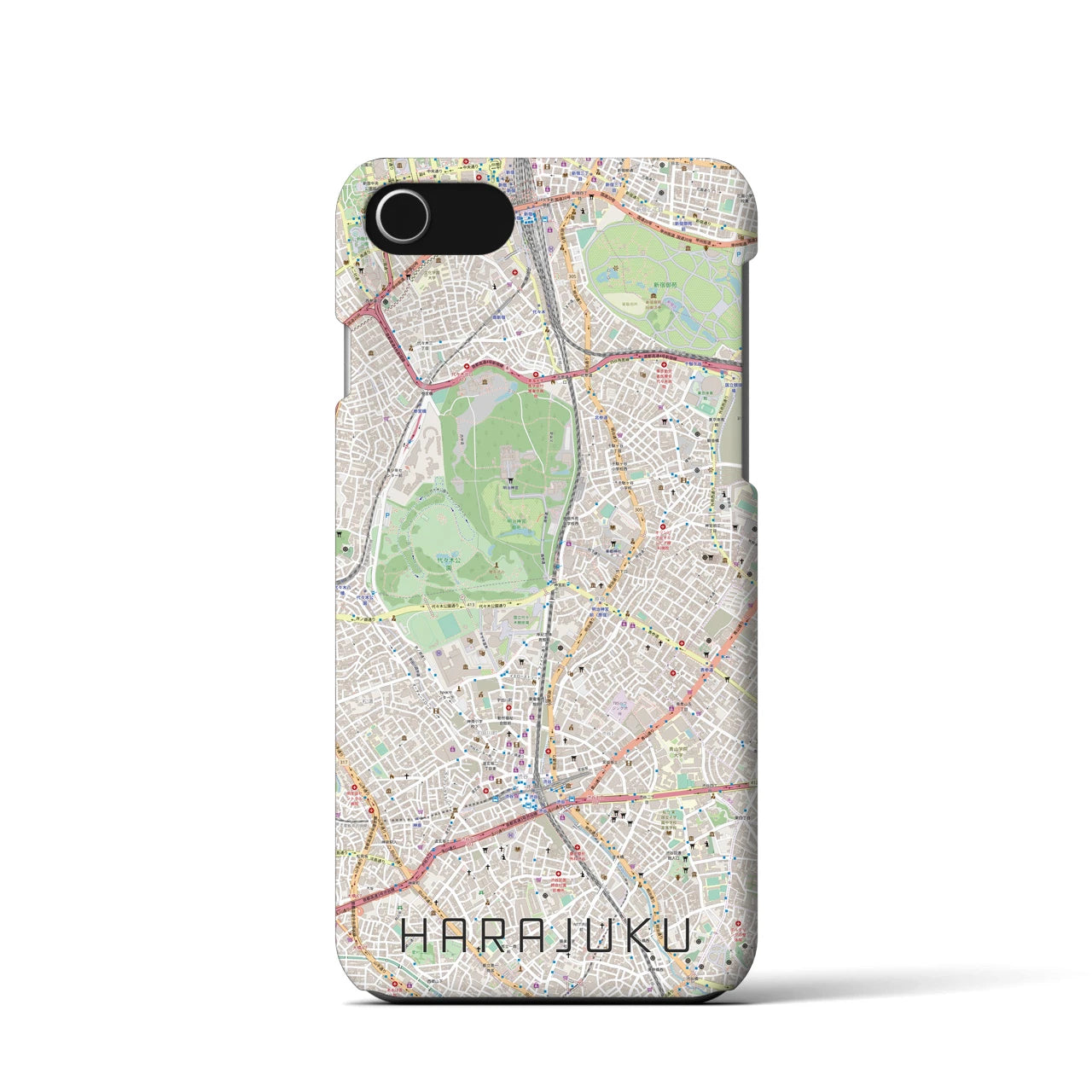 【原宿(東京都)】地図柄iPhoneケース(バックカバータイプ)