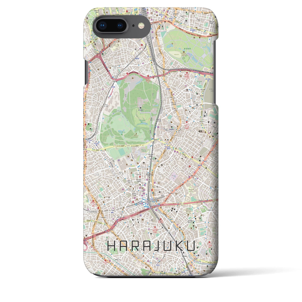 【原宿(東京都)】地図柄iPhoneケース(バックカバータイプ)