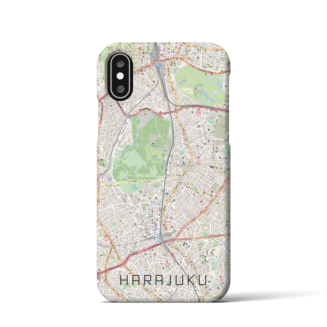 【原宿(東京都)】地図柄iPhoneケース(バックカバータイプ)