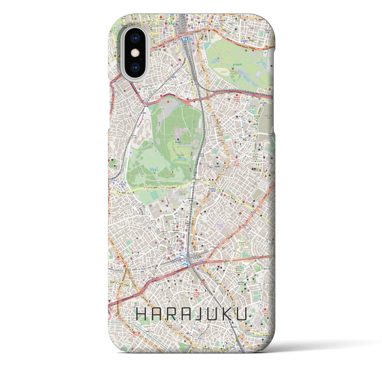 【原宿(東京都)】地図柄iPhoneケース(バックカバータイプ)
