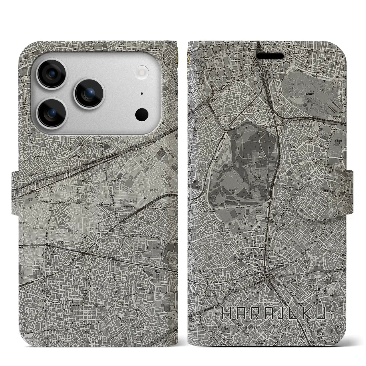 【原宿(東京都)】地図柄iPhoneケース(手帳タイプ)