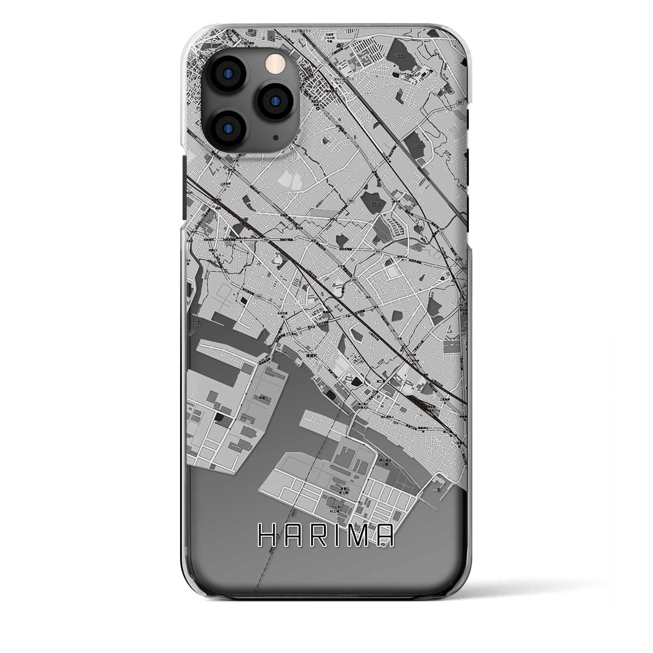 【播磨(兵庫県)】地図柄iPhoneケース(クリアタイプ)モノトーン・iPhone 11 Pro Max 用