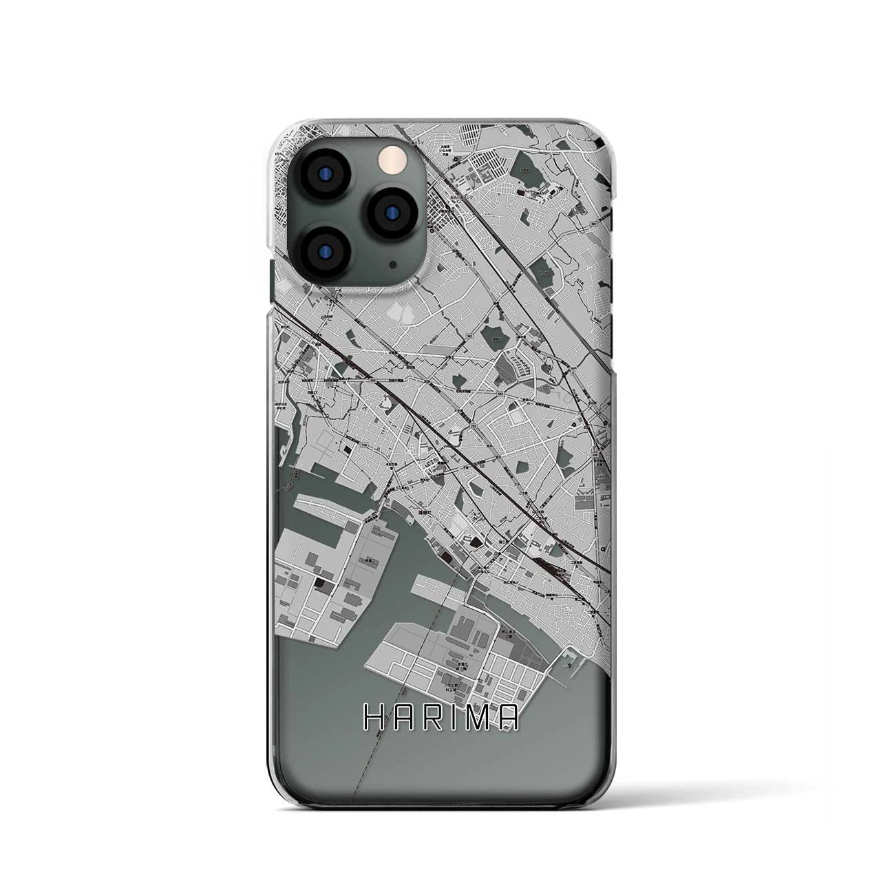 【播磨(兵庫県)】地図柄iPhoneケース(クリアタイプ)モノトーン・iPhone 11 Pro 用