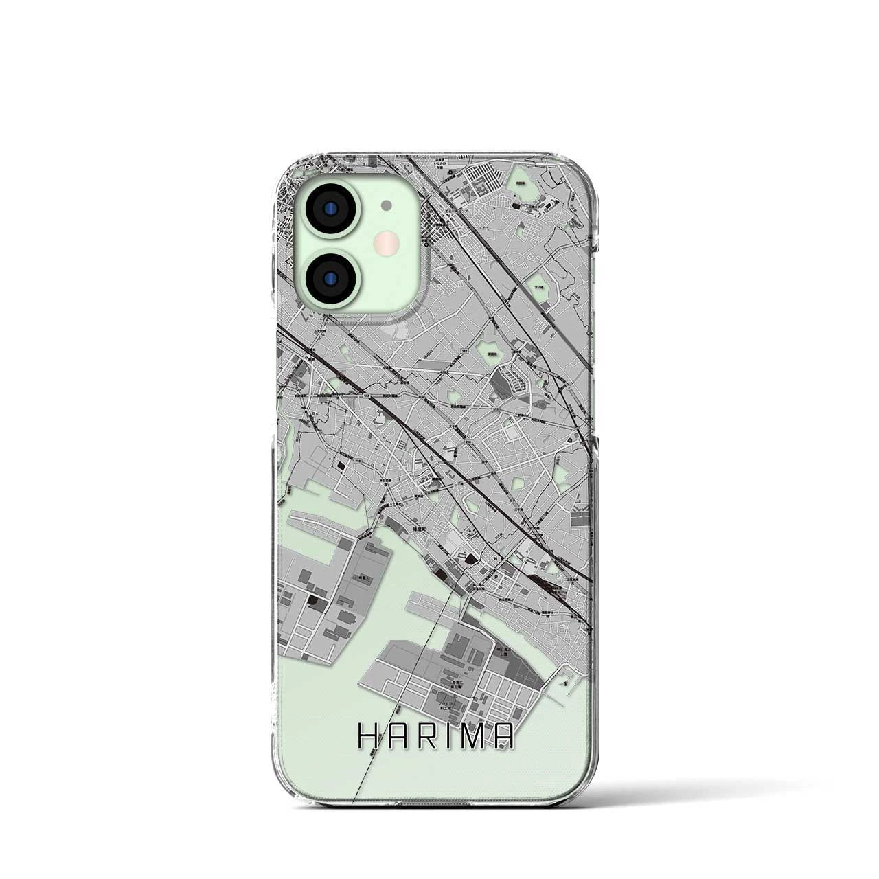【播磨(兵庫県)】地図柄iPhoneケース(クリアタイプ)モノトーン・iPhone 12 mini 用