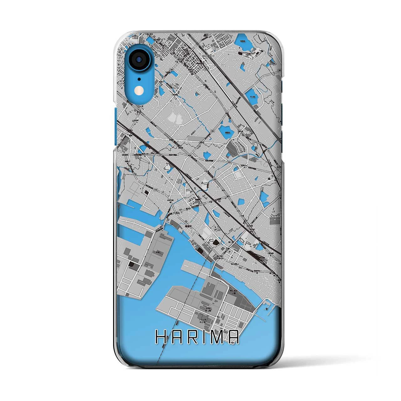 【播磨(兵庫県)】地図柄iPhoneケース(クリアタイプ)モノトーン・iPhone XR 用