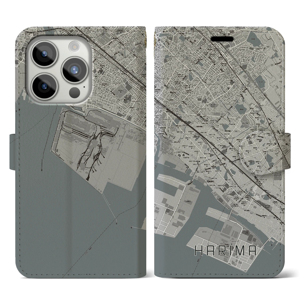 【播磨(兵庫県)】地図柄iPhoneケース(手帳タイプ)