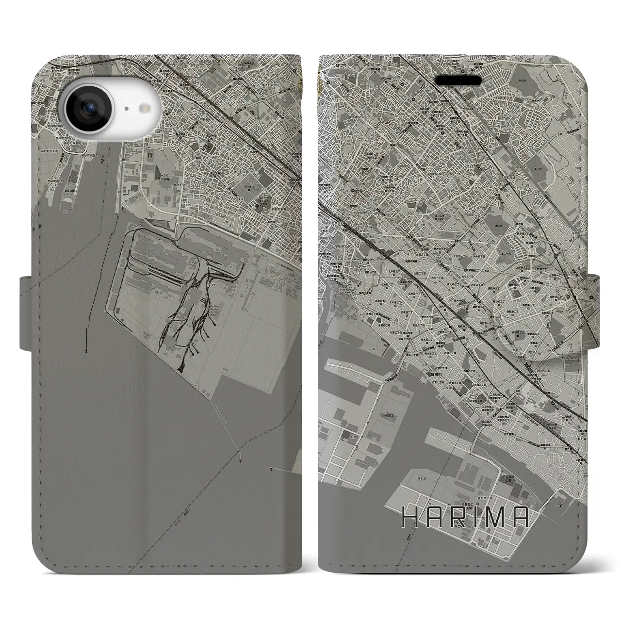 【播磨(兵庫県)】地図柄iPhoneケース(手帳タイプ)
