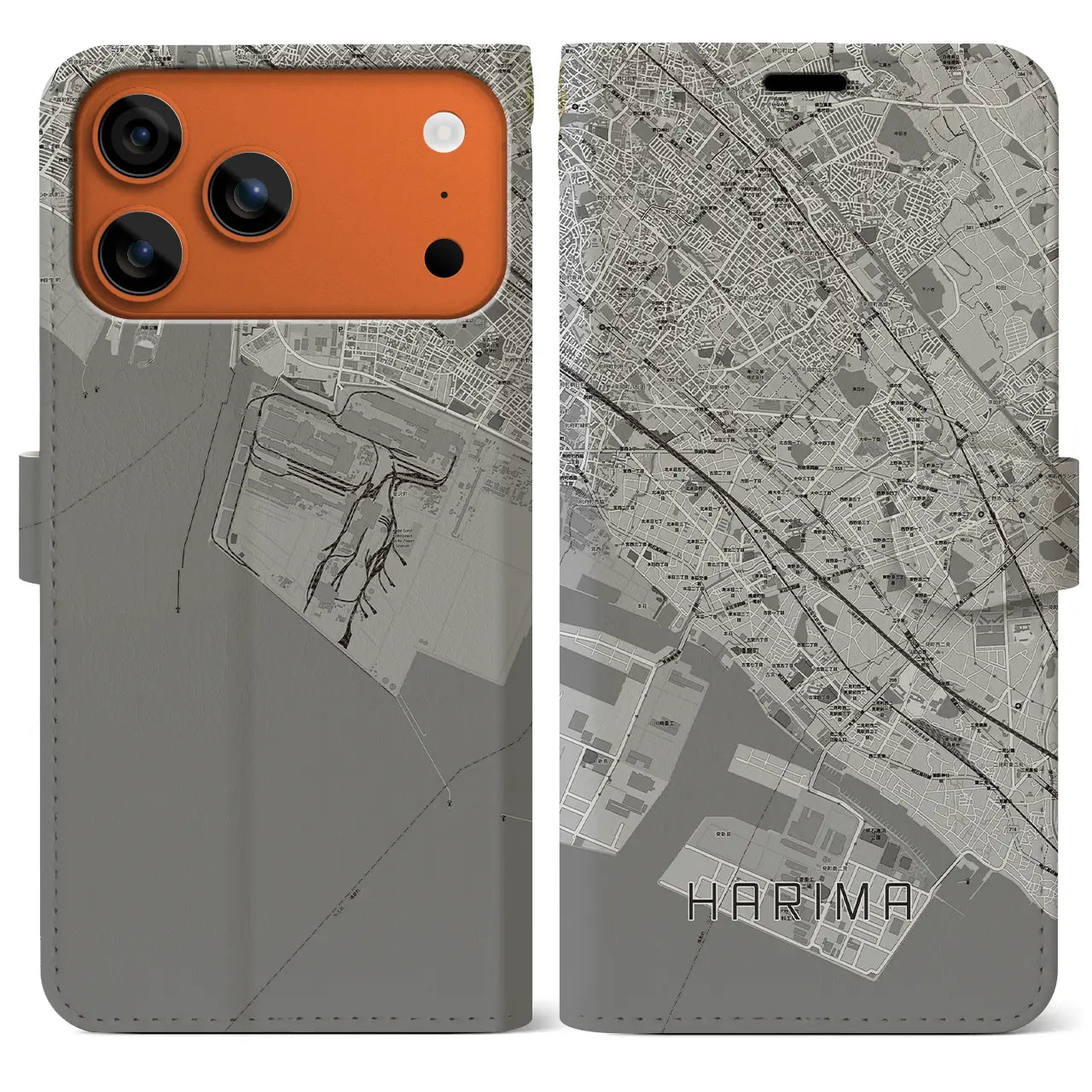 【播磨(兵庫県)】地図柄iPhoneケース(手帳タイプ)