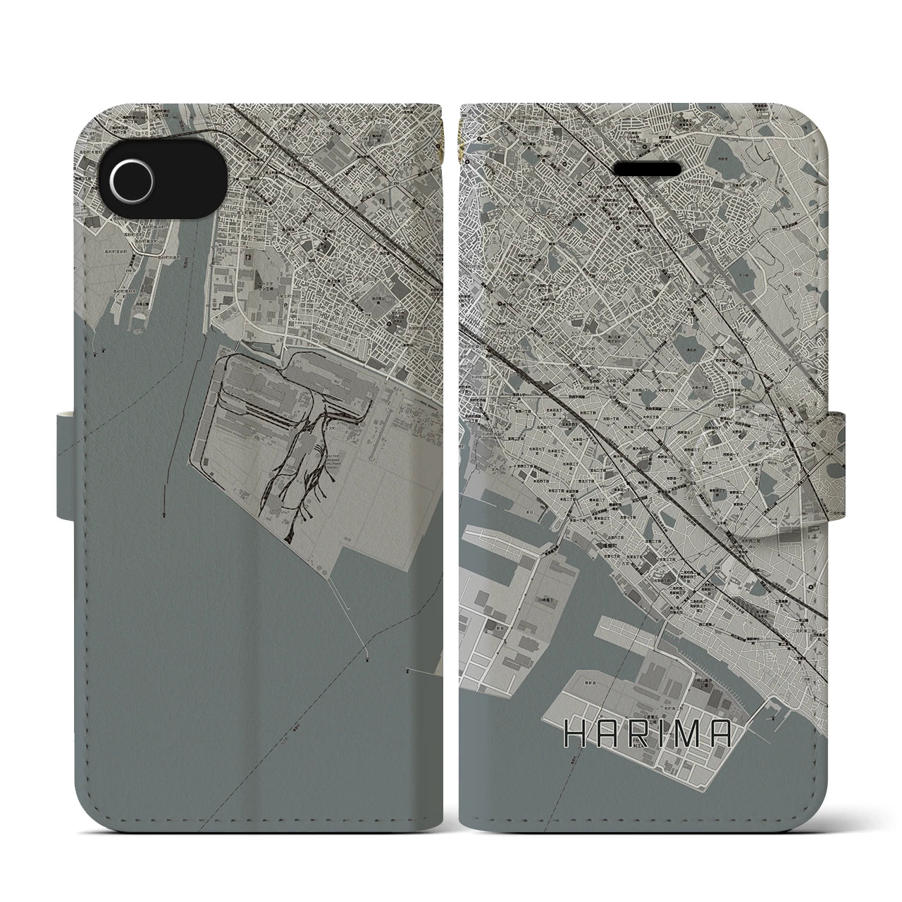 【播磨(兵庫県)】地図柄iPhoneケース(手帳タイプ)