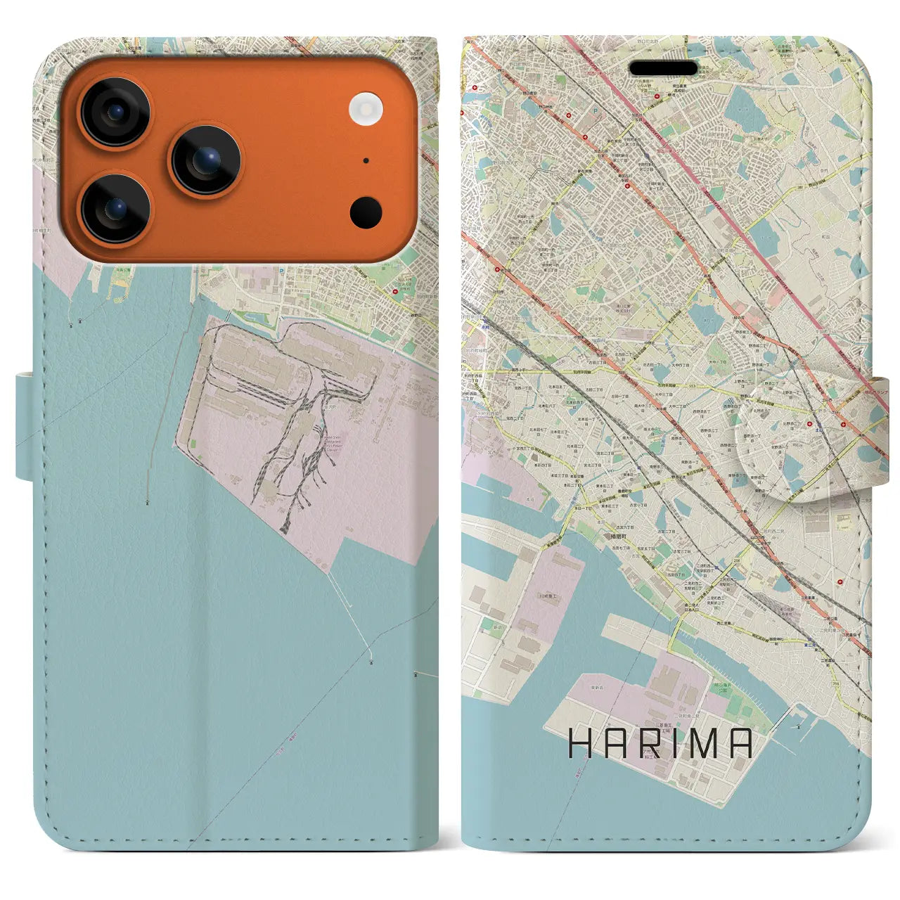 【播磨(兵庫県)】地図柄iPhoneケース(手帳タイプ)