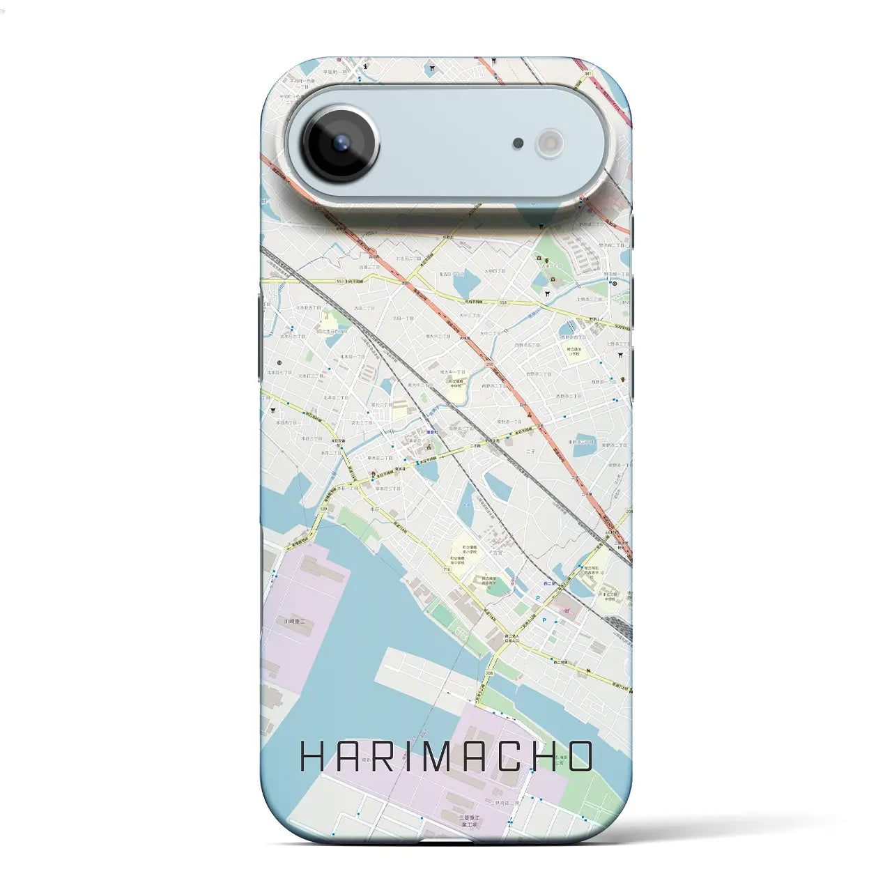 【播磨町(兵庫県)】地図柄iPhoneケース(バックカバータイプ)ブラック・iPhone 17 Pro Max 用