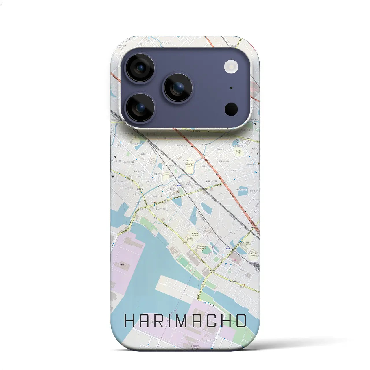 【播磨町(兵庫県)】地図柄iPhoneケース(バックカバータイプ)ブラック・iPhone 17 Pro Max 用