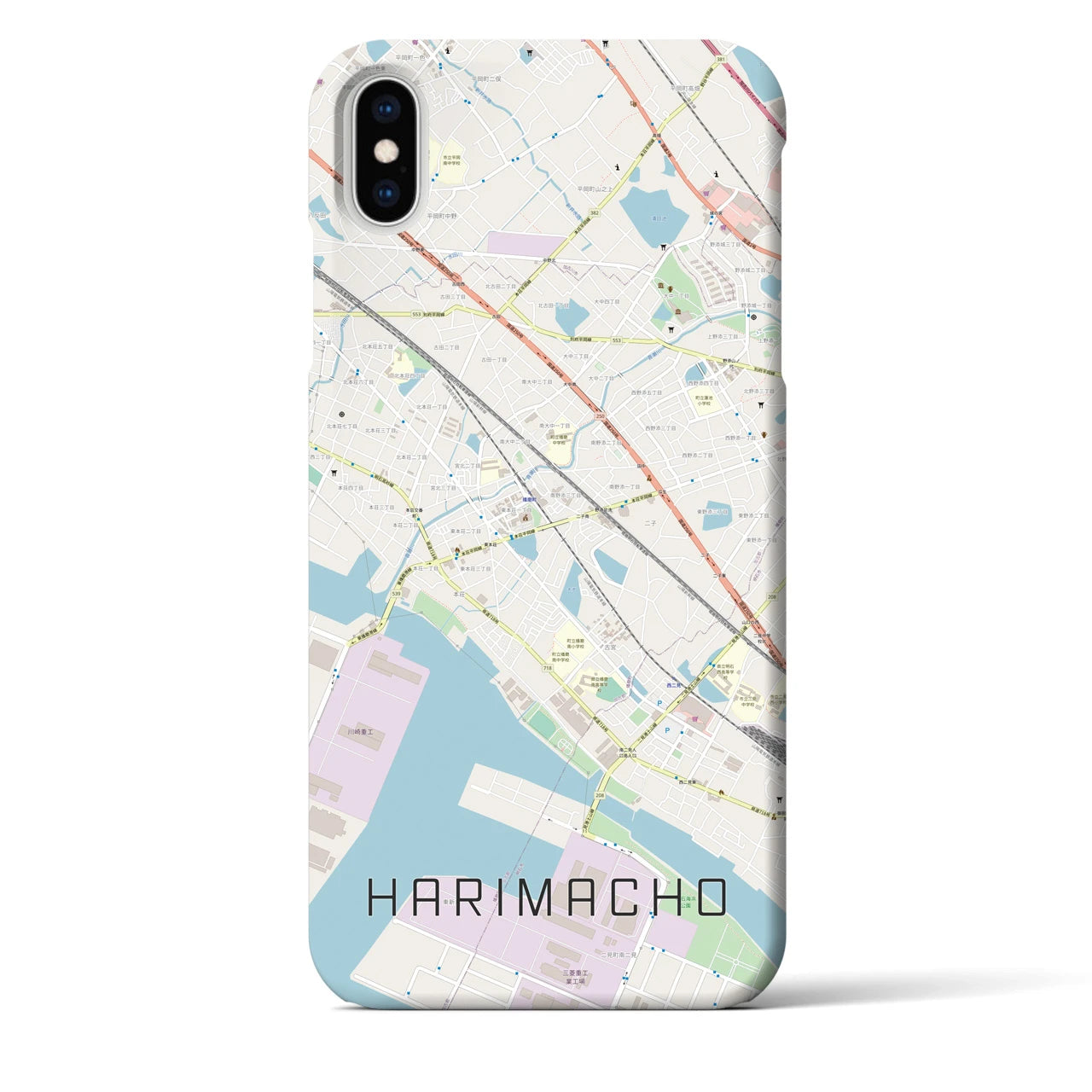 【播磨町(兵庫県)】地図柄iPhoneケース(バックカバータイプ)