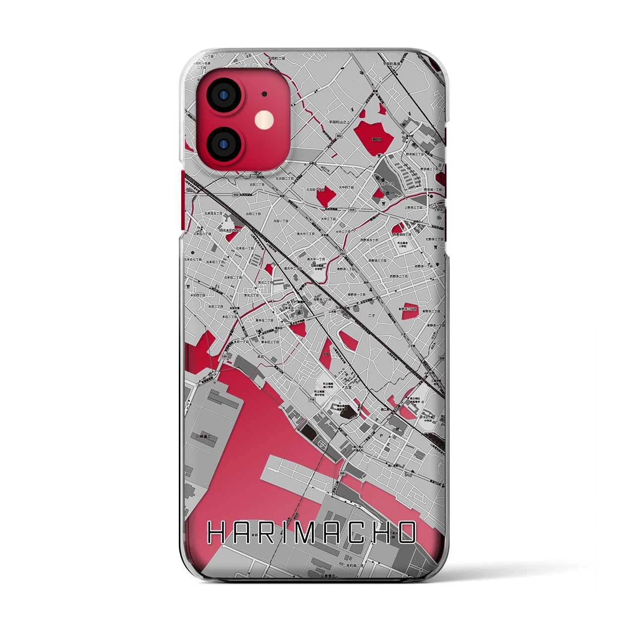 【播磨町(兵庫県)】地図柄iPhoneケース(クリアタイプ)