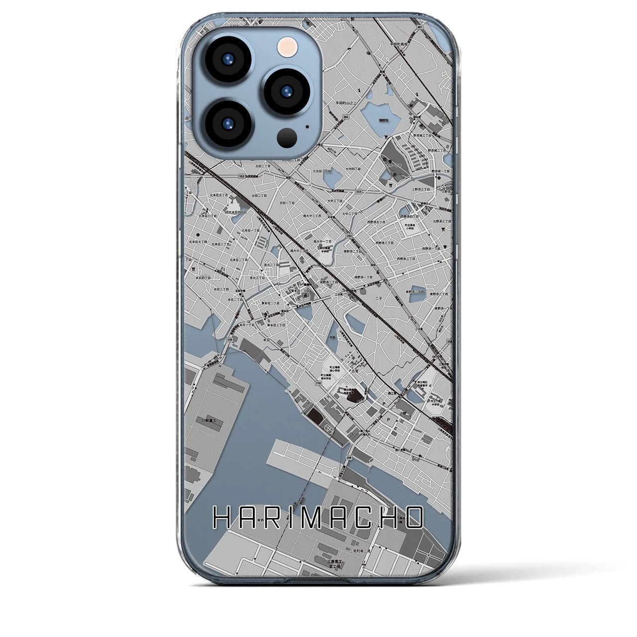 【播磨町(兵庫県)】地図柄iPhoneケース(クリアタイプ)