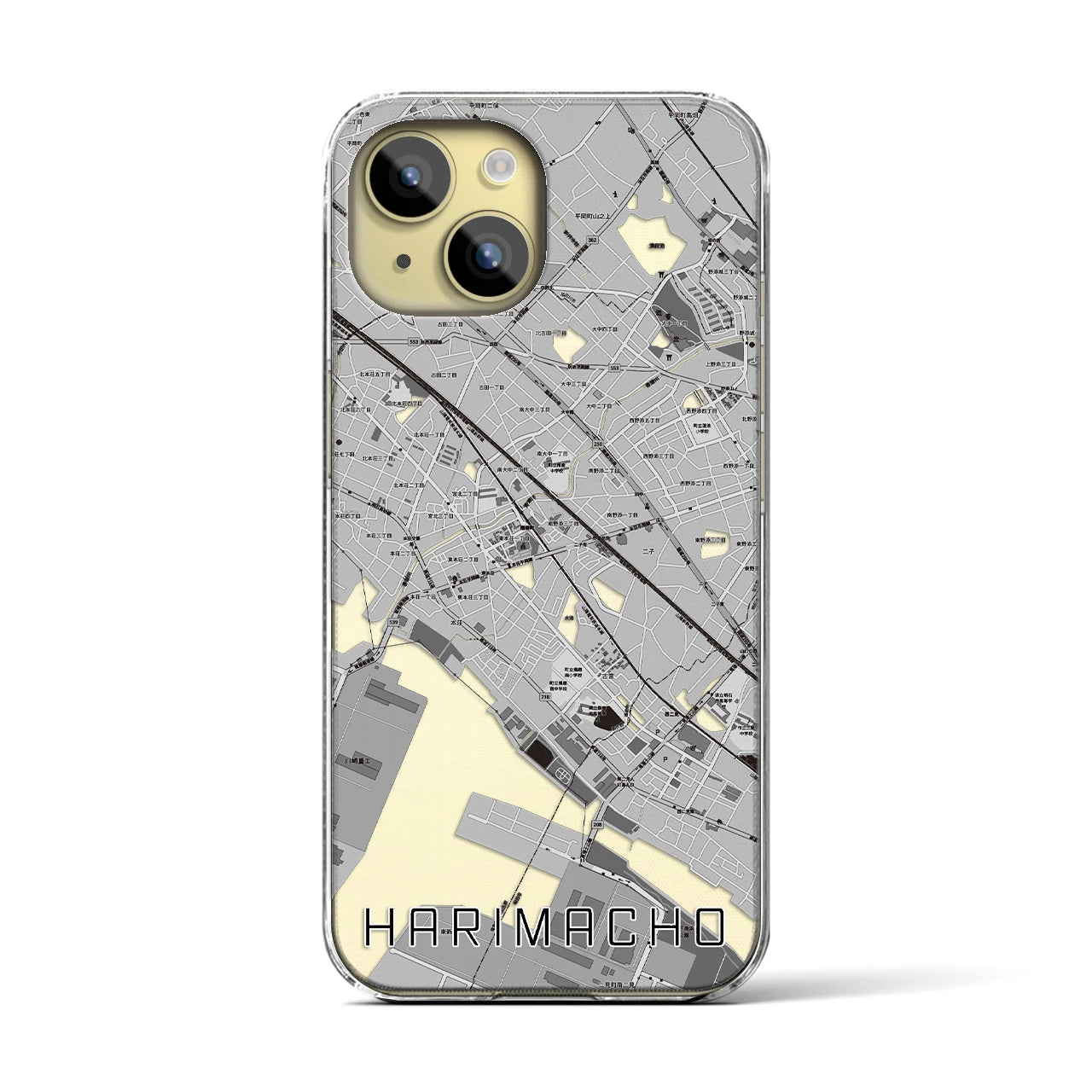 【播磨町(兵庫県)】地図柄iPhoneケース(クリアタイプ)