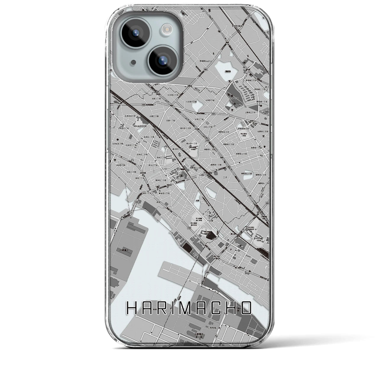 【播磨町(兵庫県)】地図柄iPhoneケース(クリアタイプ)