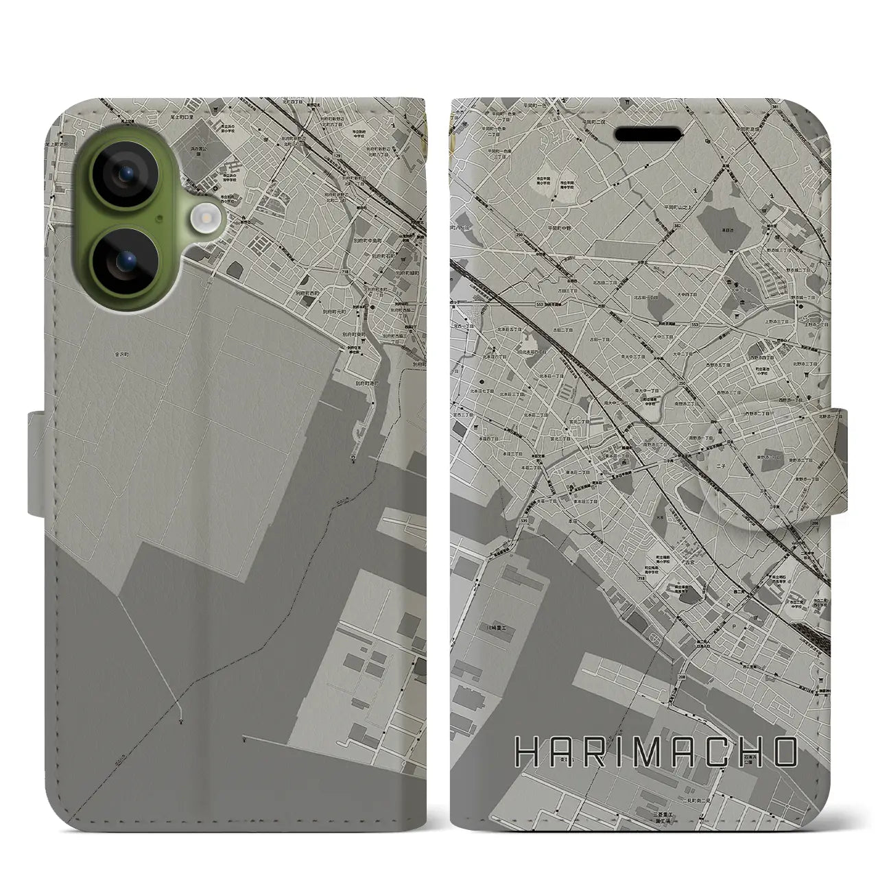 【播磨町(兵庫県)】地図柄iPhoneケース(手帳タイプ)