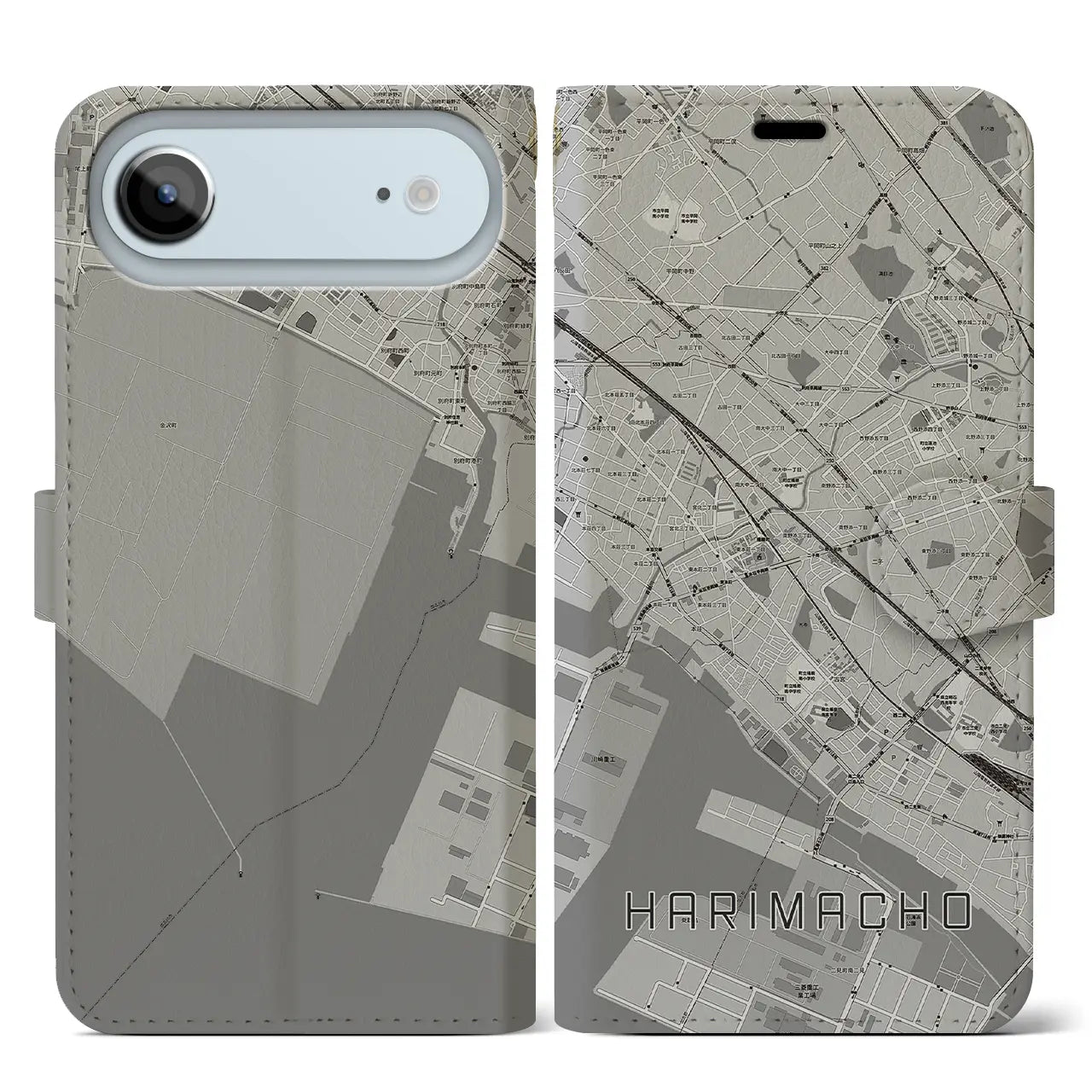 【播磨町(兵庫県)】地図柄iPhoneケース(手帳タイプ)