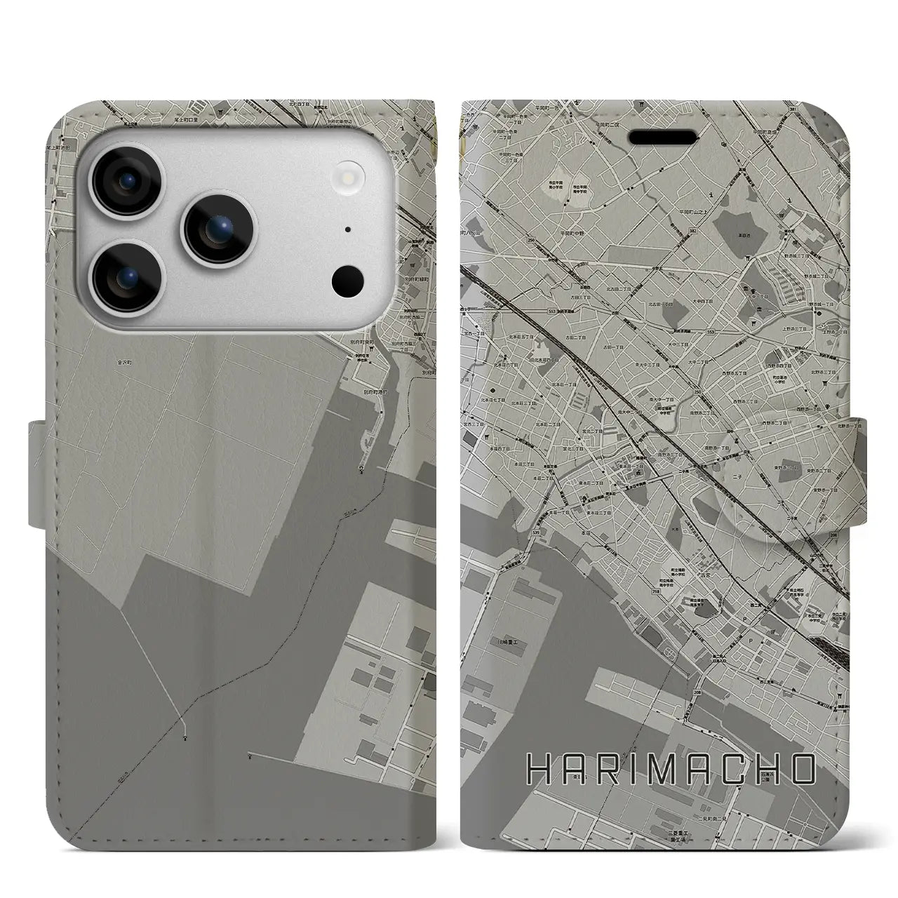 【播磨町(兵庫県)】地図柄iPhoneケース(手帳タイプ)