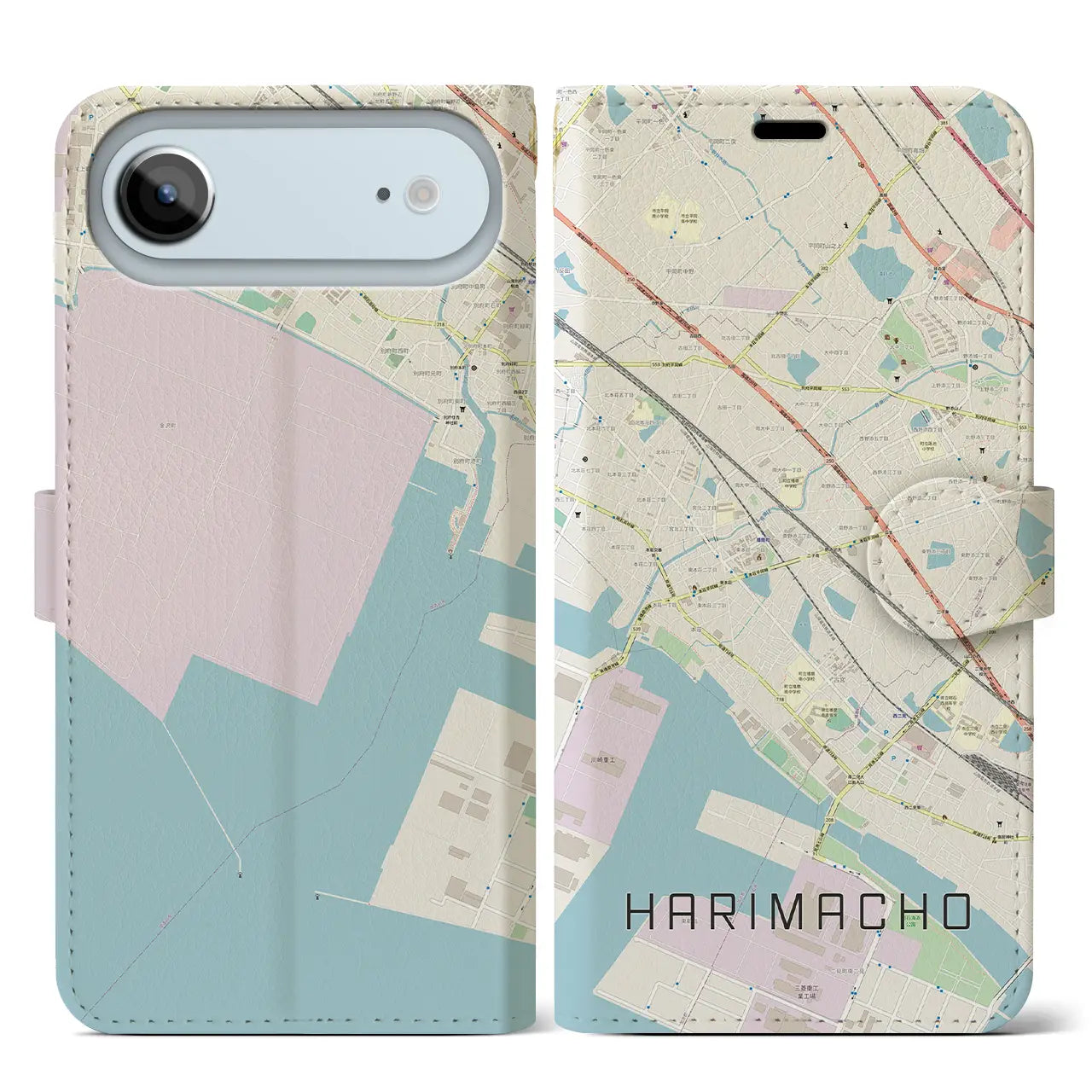 【播磨町(兵庫県)】地図柄iPhoneケース(手帳タイプ)