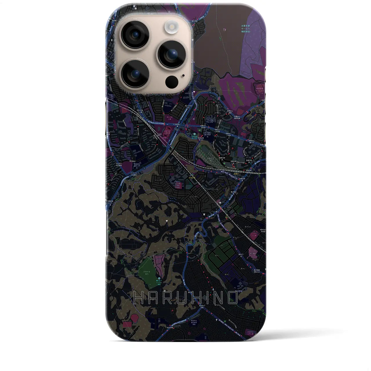 【はるひ野(神奈川県)】地図柄iPhoneケース(バックカバータイプ)