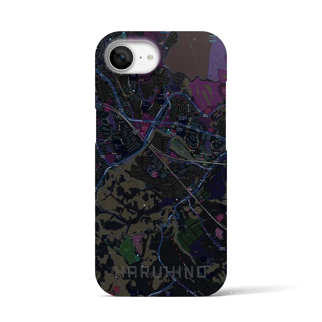 【はるひ野(神奈川県)】地図柄iPhoneケース(バックカバータイプ)