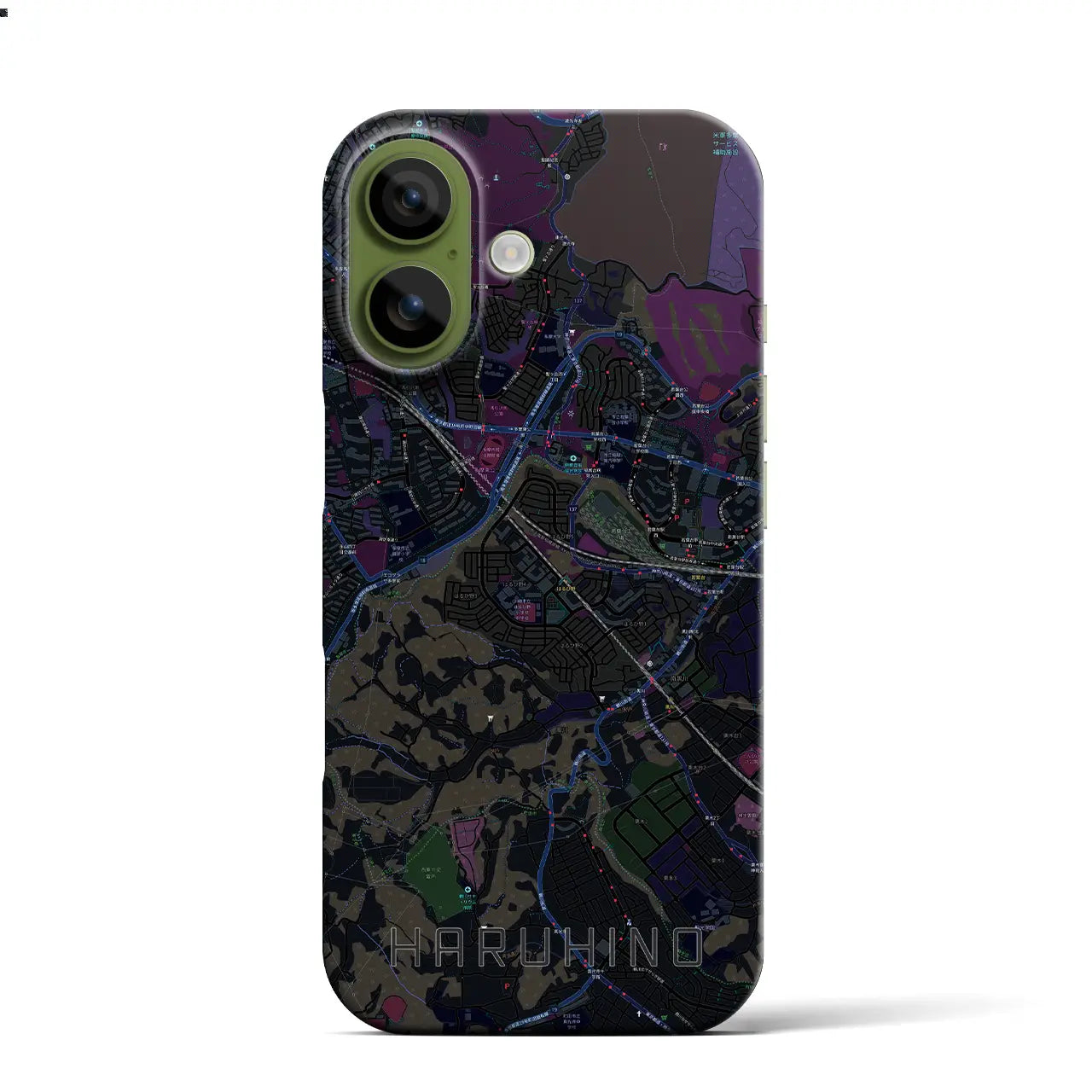 【はるひ野(神奈川県)】地図柄iPhoneケース(バックカバータイプ)