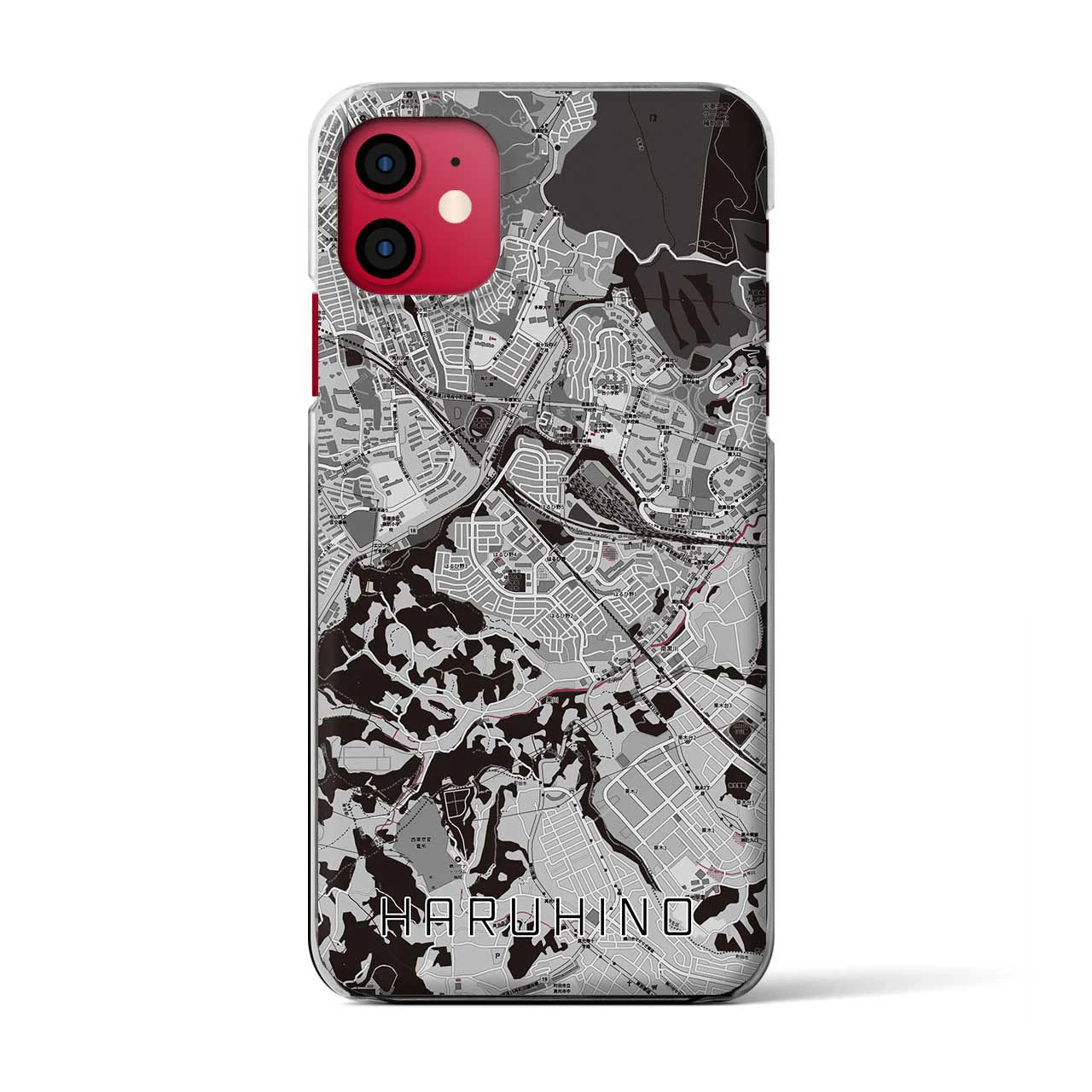 【はるひ野(神奈川県)】地図柄iPhoneケース(クリアタイプ)