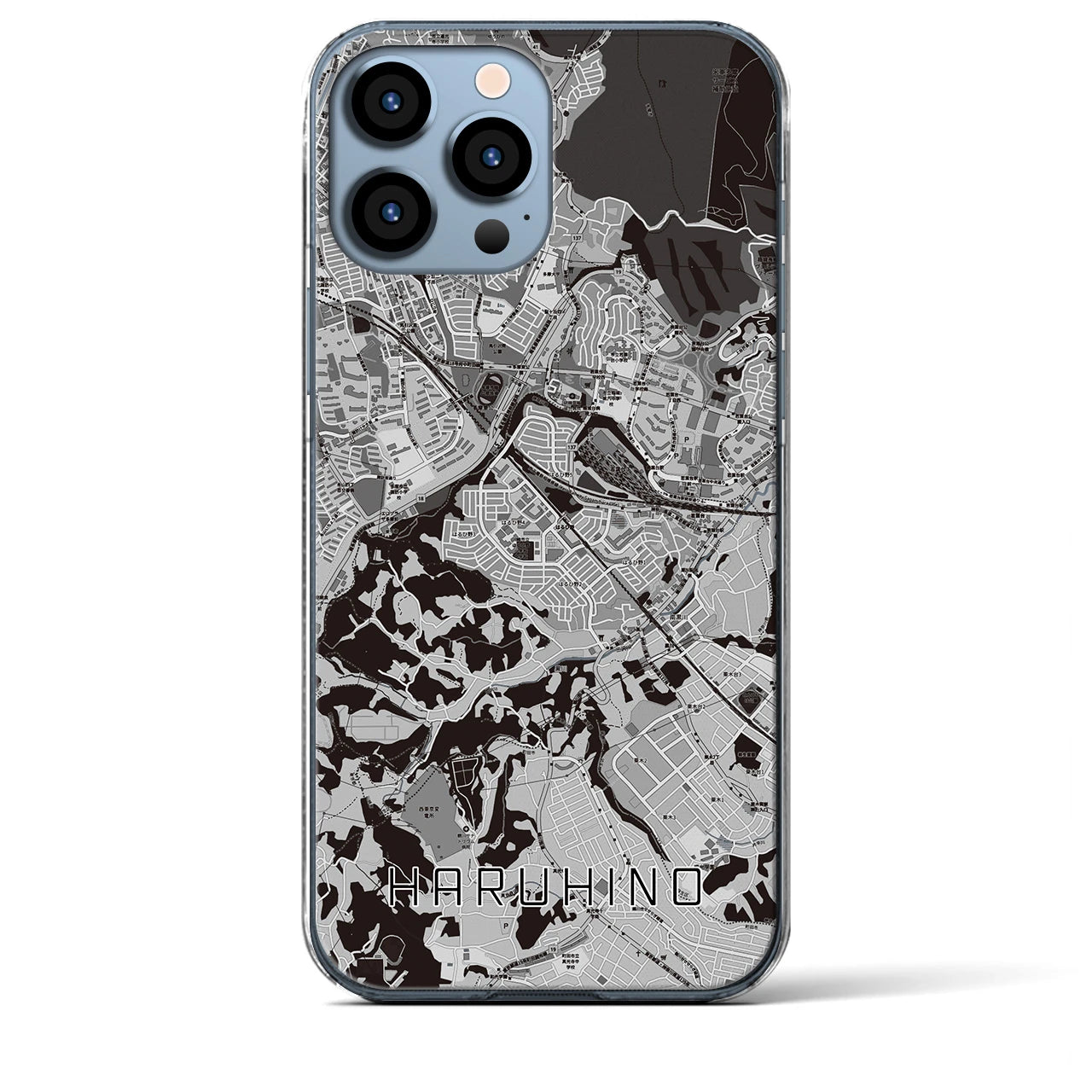 【はるひ野(神奈川県)】地図柄iPhoneケース(クリアタイプ)