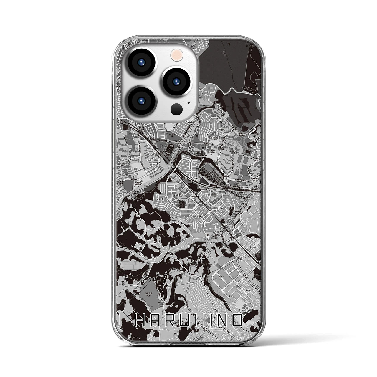 【はるひ野(神奈川県)】地図柄iPhoneケース(クリアタイプ)