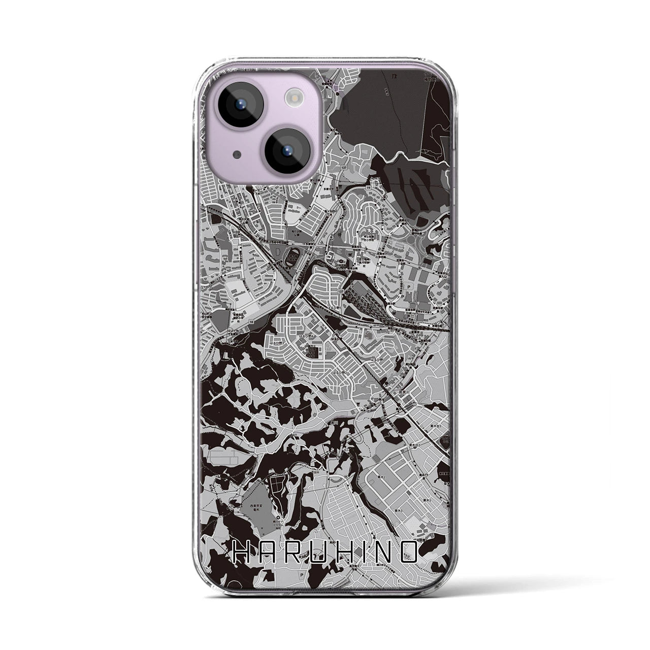 【はるひ野(神奈川県)】地図柄iPhoneケース(クリアタイプ)