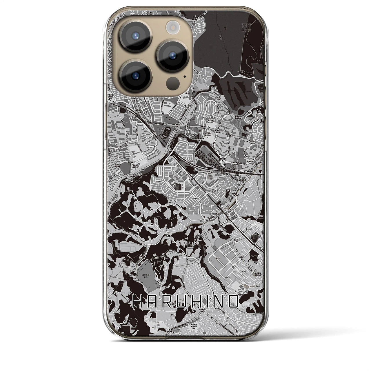 【はるひ野(神奈川県)】地図柄iPhoneケース(クリアタイプ)