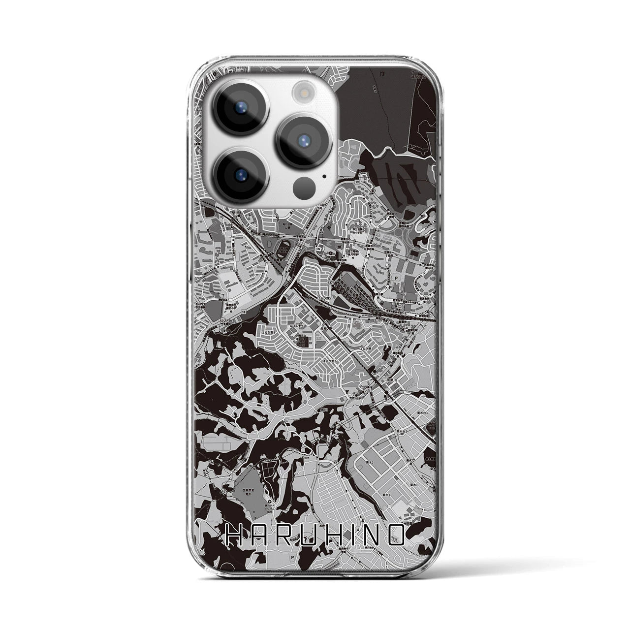 【はるひ野(神奈川県)】地図柄iPhoneケース(クリアタイプ)