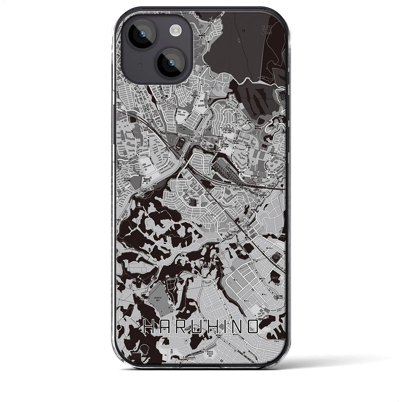 【はるひ野(神奈川県)】地図柄iPhoneケース(クリアタイプ)