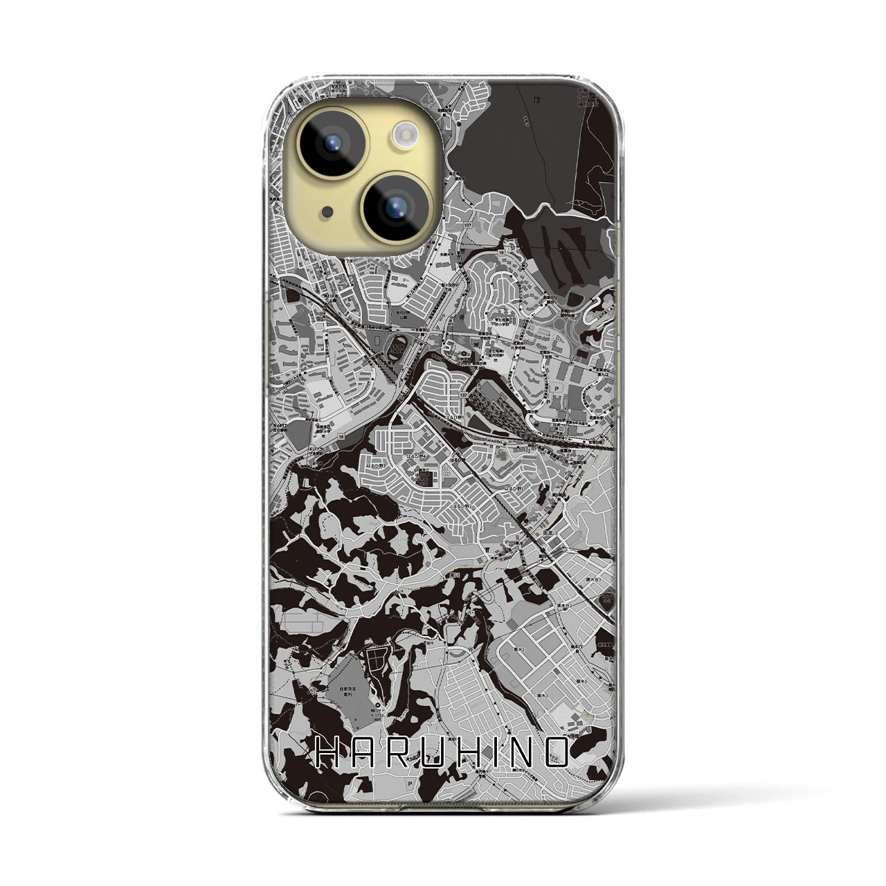 【はるひ野(神奈川県)】地図柄iPhoneケース(クリアタイプ)