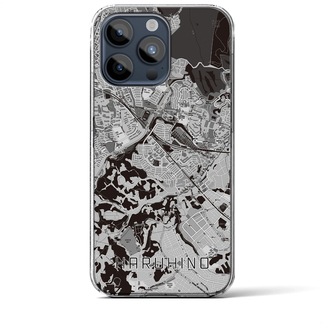 【はるひ野(神奈川県)】地図柄iPhoneケース(クリアタイプ)