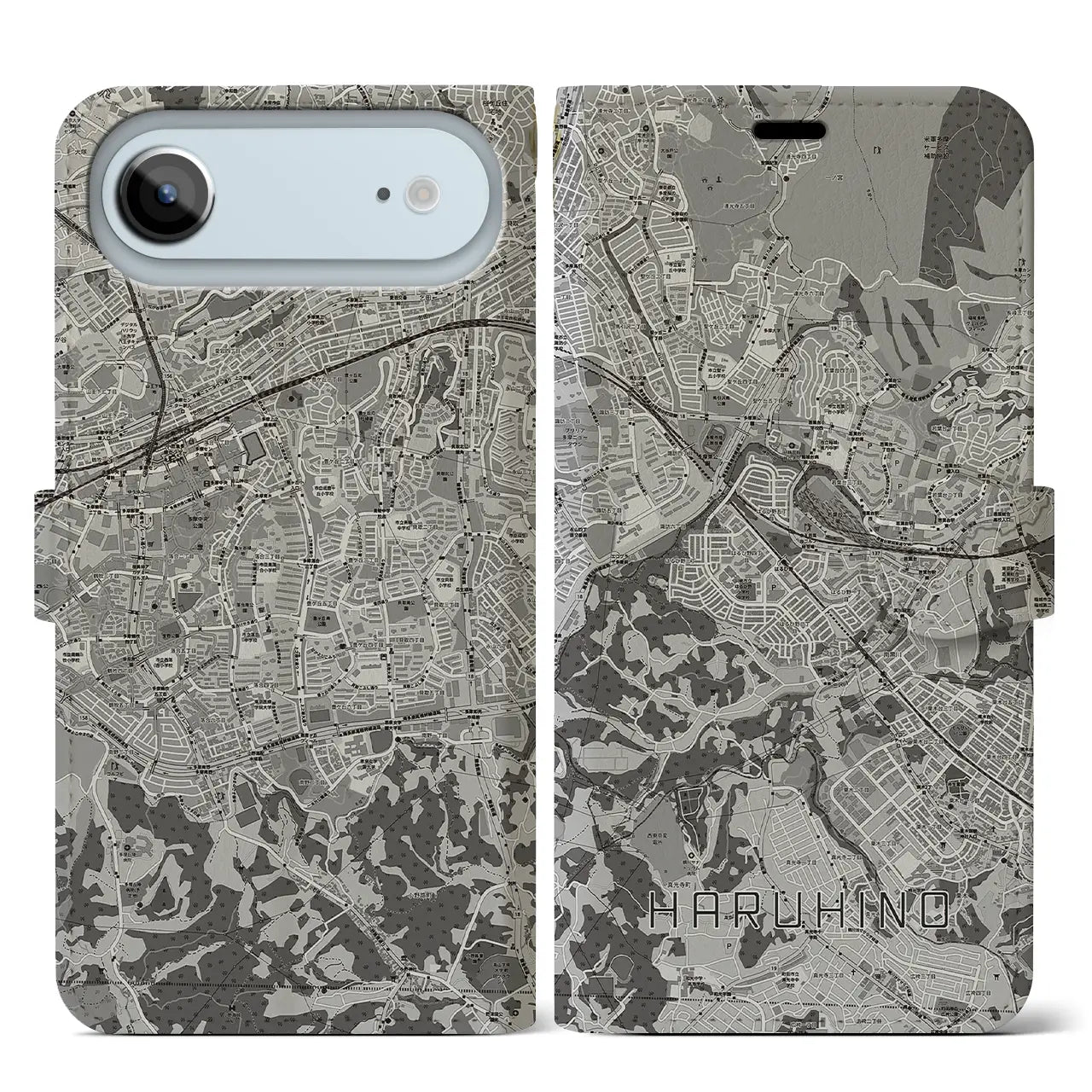 【はるひ野(神奈川県)】地図柄iPhoneケース(手帳タイプ)