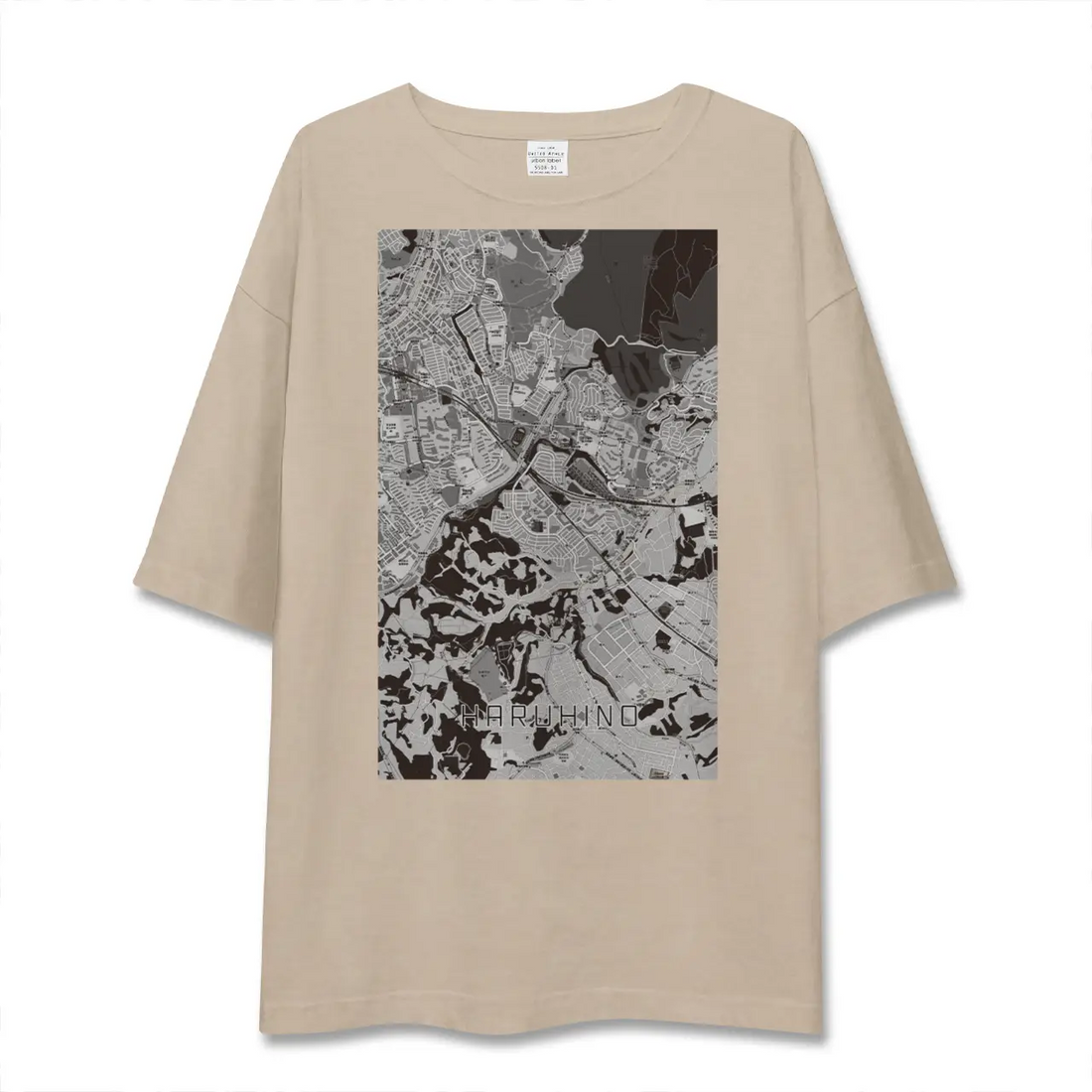 【はるひ野(神奈川県)】地図柄ビッグシルエットTシャツ