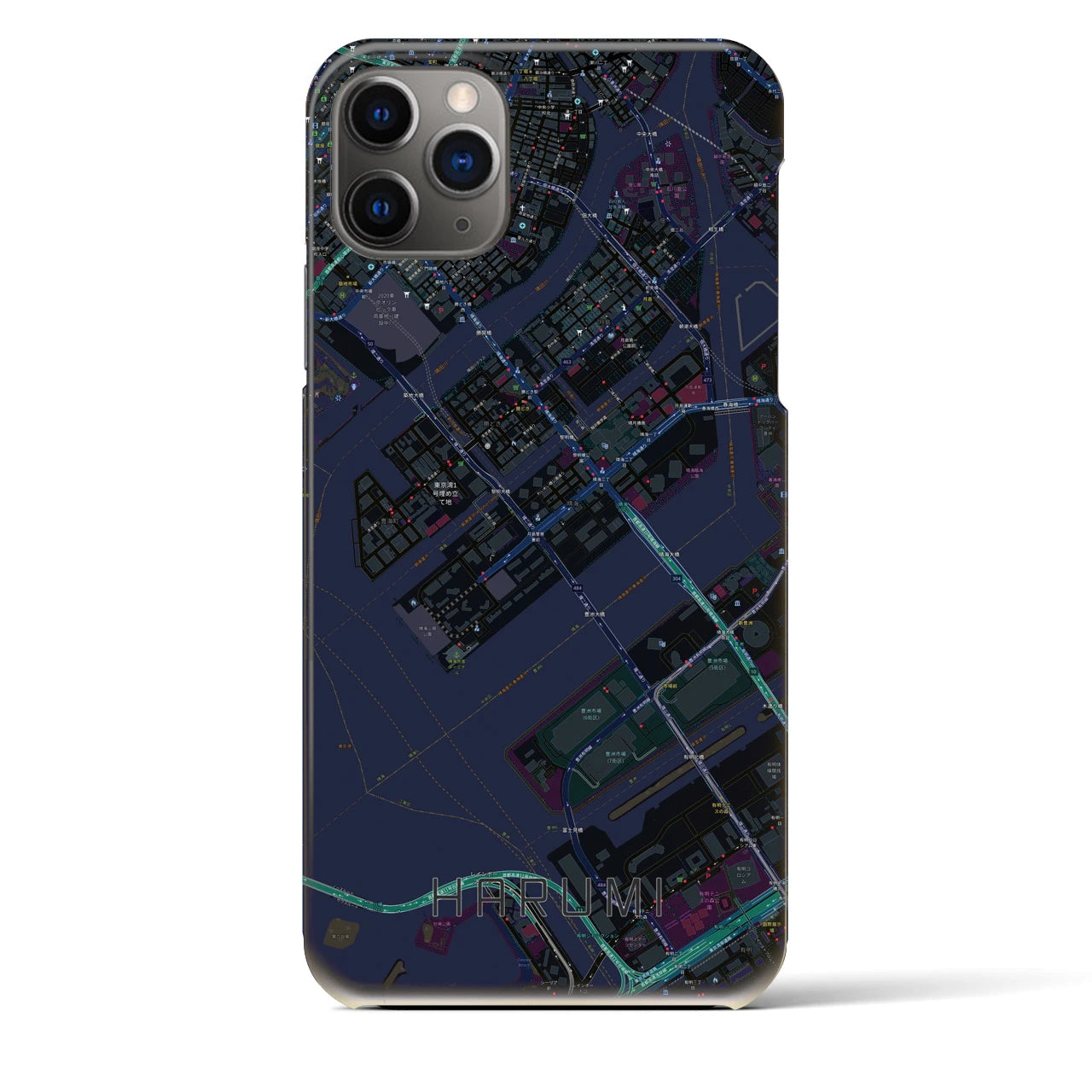 【晴海(東京都)】地図柄iPhoneケース(バックカバータイプ)