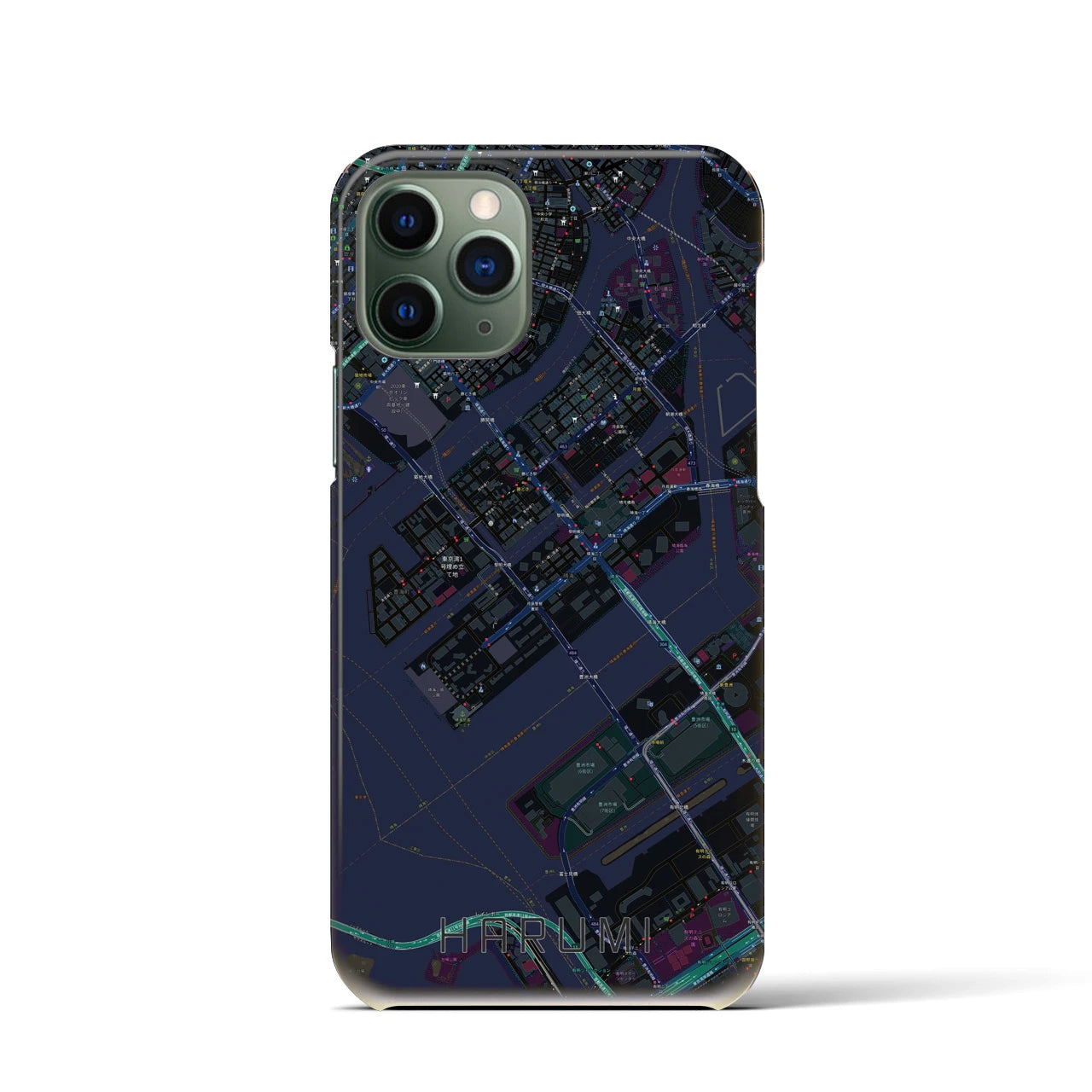 【晴海(東京都)】地図柄iPhoneケース(バックカバータイプ)