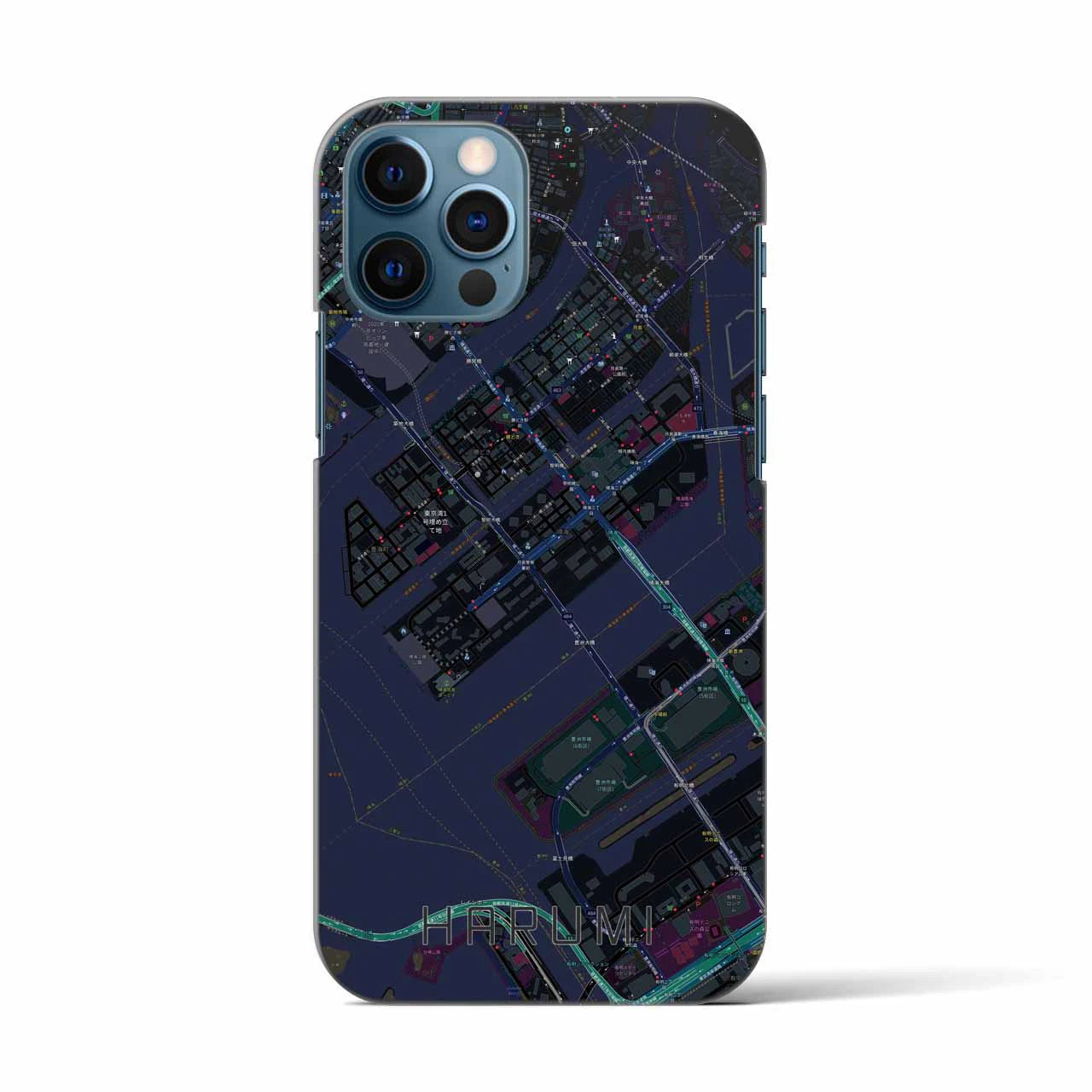 【晴海(東京都)】地図柄iPhoneケース(バックカバータイプ)