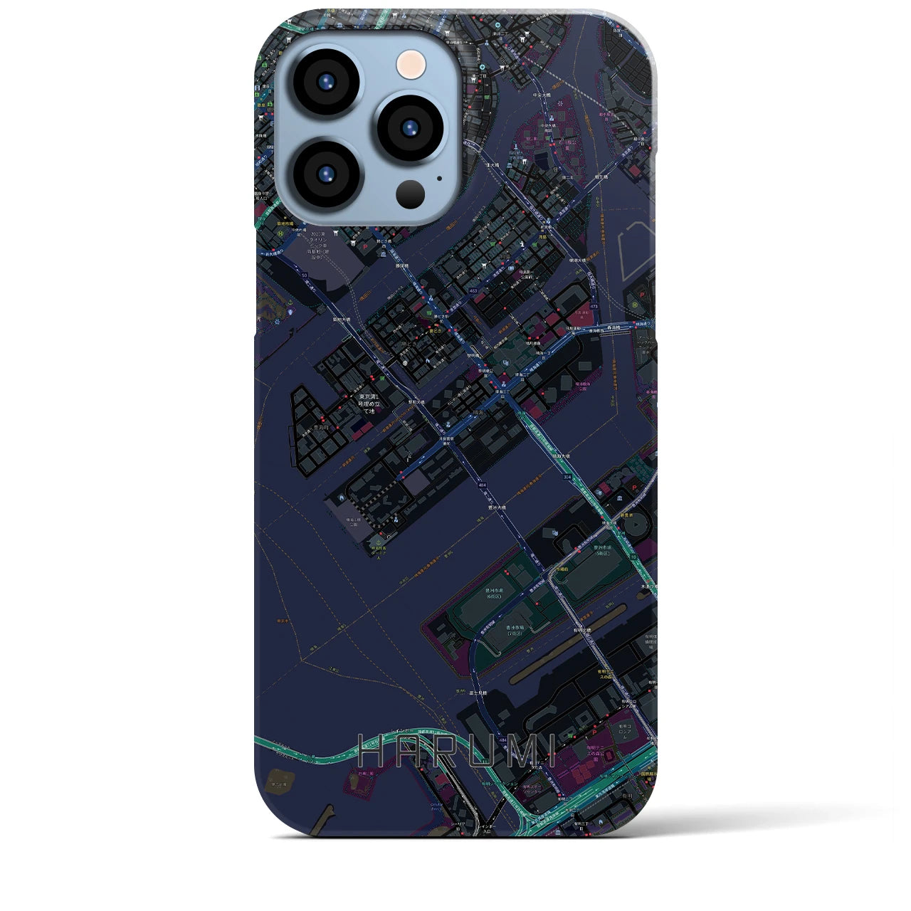 【晴海(東京都)】地図柄iPhoneケース(バックカバータイプ)