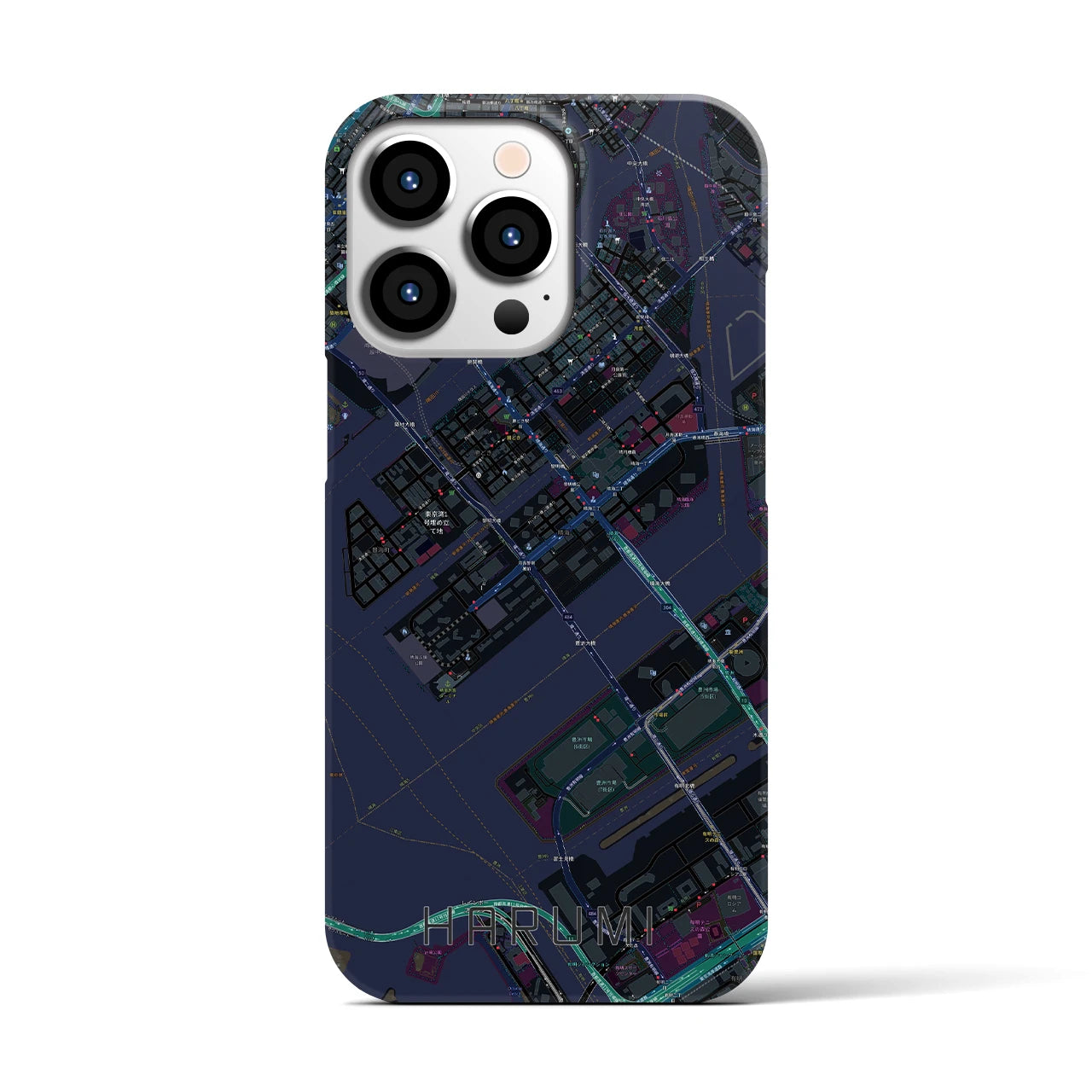 【晴海(東京都)】地図柄iPhoneケース(バックカバータイプ)