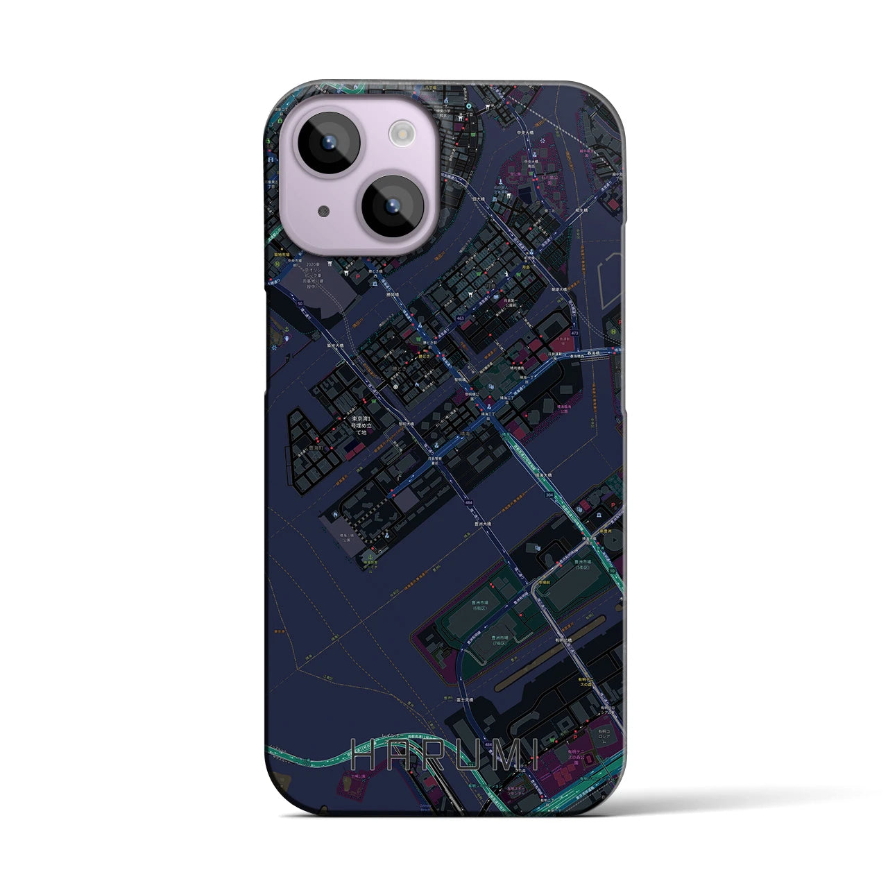 【晴海(東京都)】地図柄iPhoneケース(バックカバータイプ)