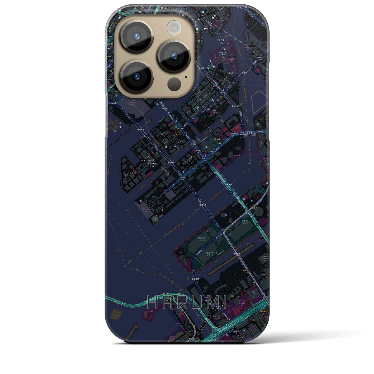 【晴海(東京都)】地図柄iPhoneケース(バックカバータイプ)