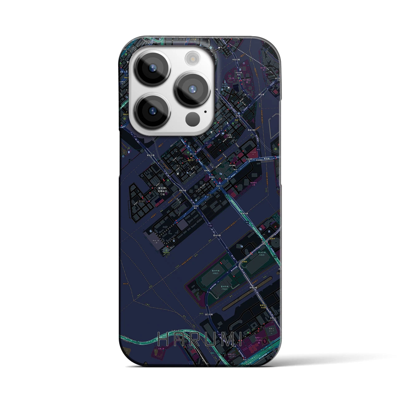【晴海(東京都)】地図柄iPhoneケース(バックカバータイプ)