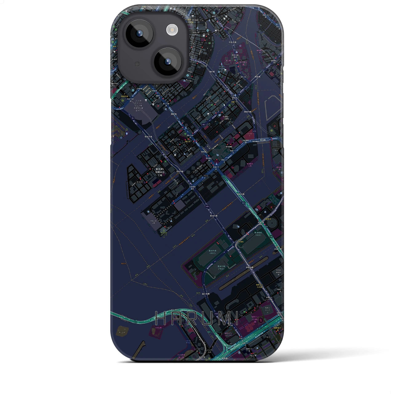 【晴海(東京都)】地図柄iPhoneケース(バックカバータイプ)