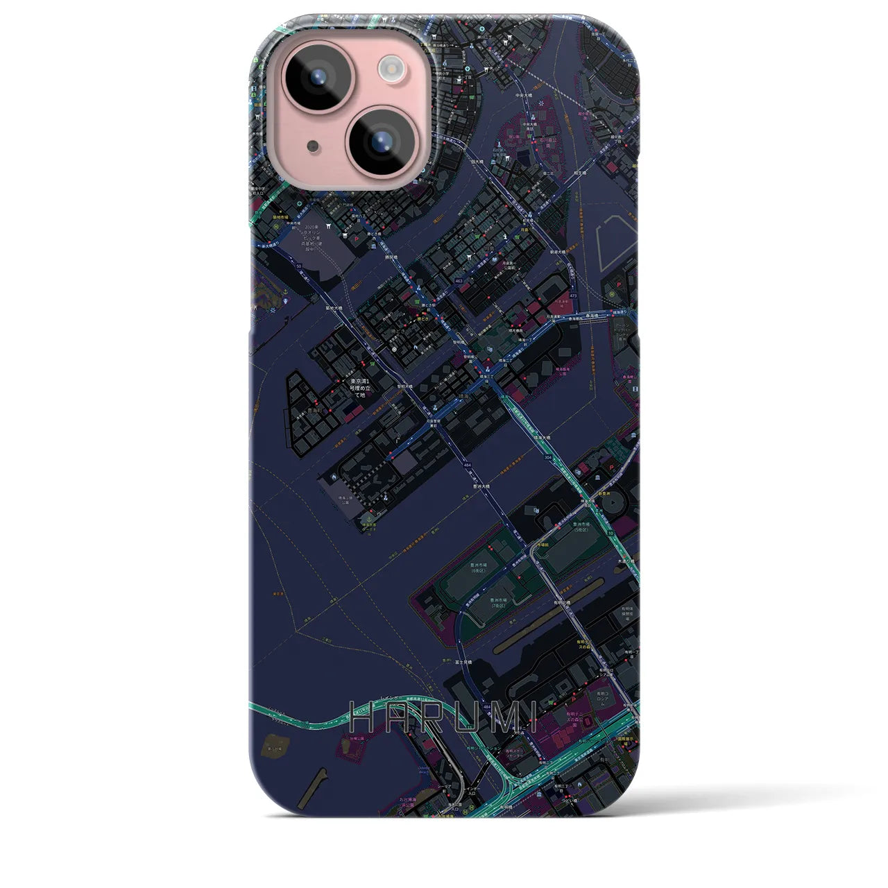 【晴海(東京都)】地図柄iPhoneケース(バックカバータイプ)