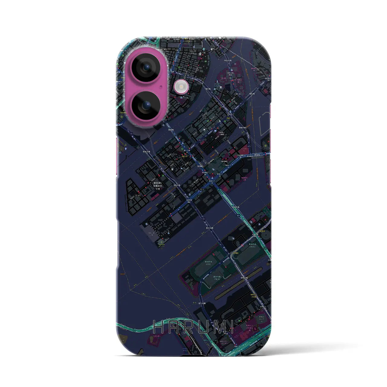 【晴海(東京都)】地図柄iPhoneケース(バックカバータイプ)